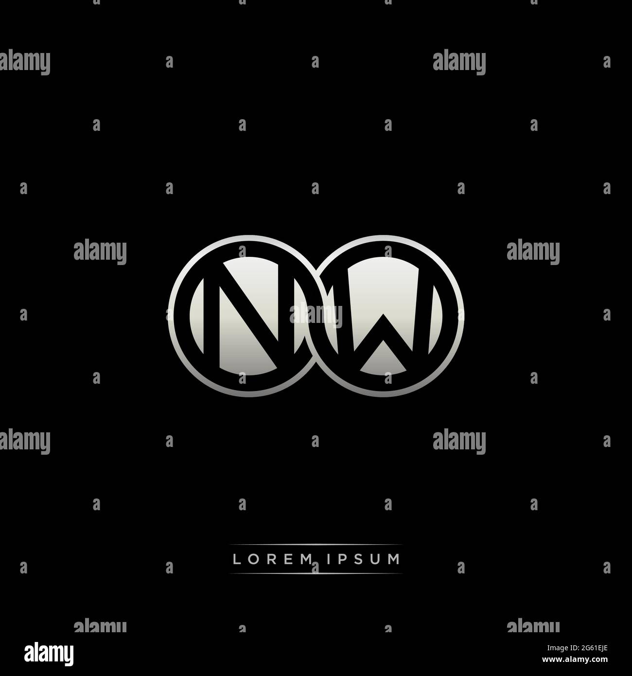 Initial letter linked circle capital monogram logo modern template gold ...