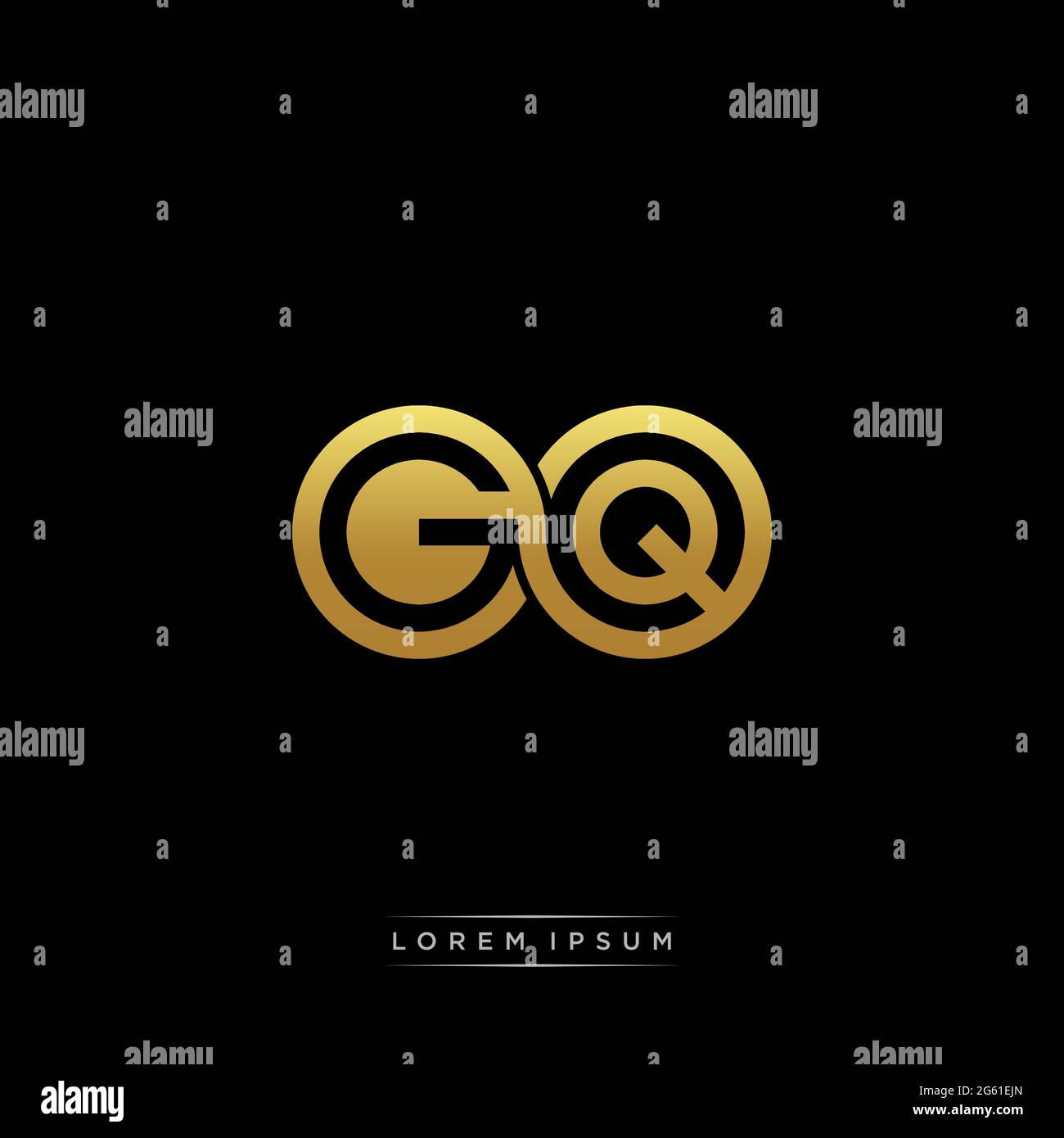 initial letter linked circle capital monogram logo modern template gold ...