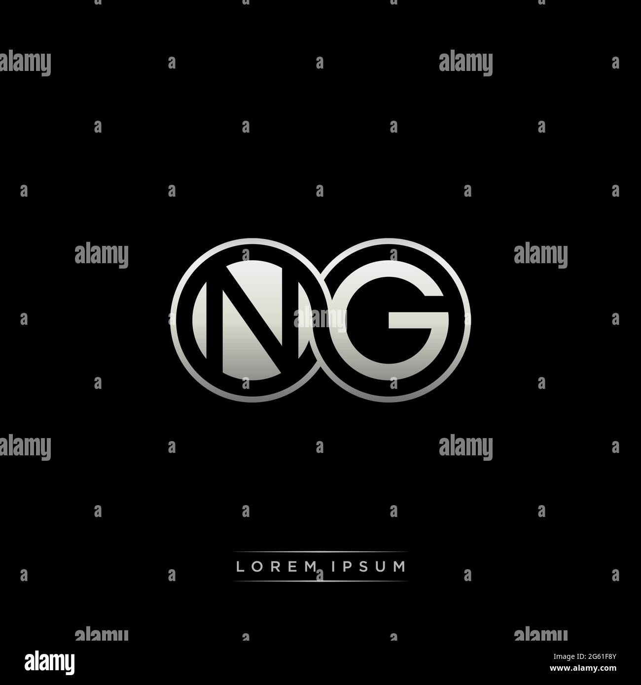Initial letter linked circle capital monogram logo modern template gold ...