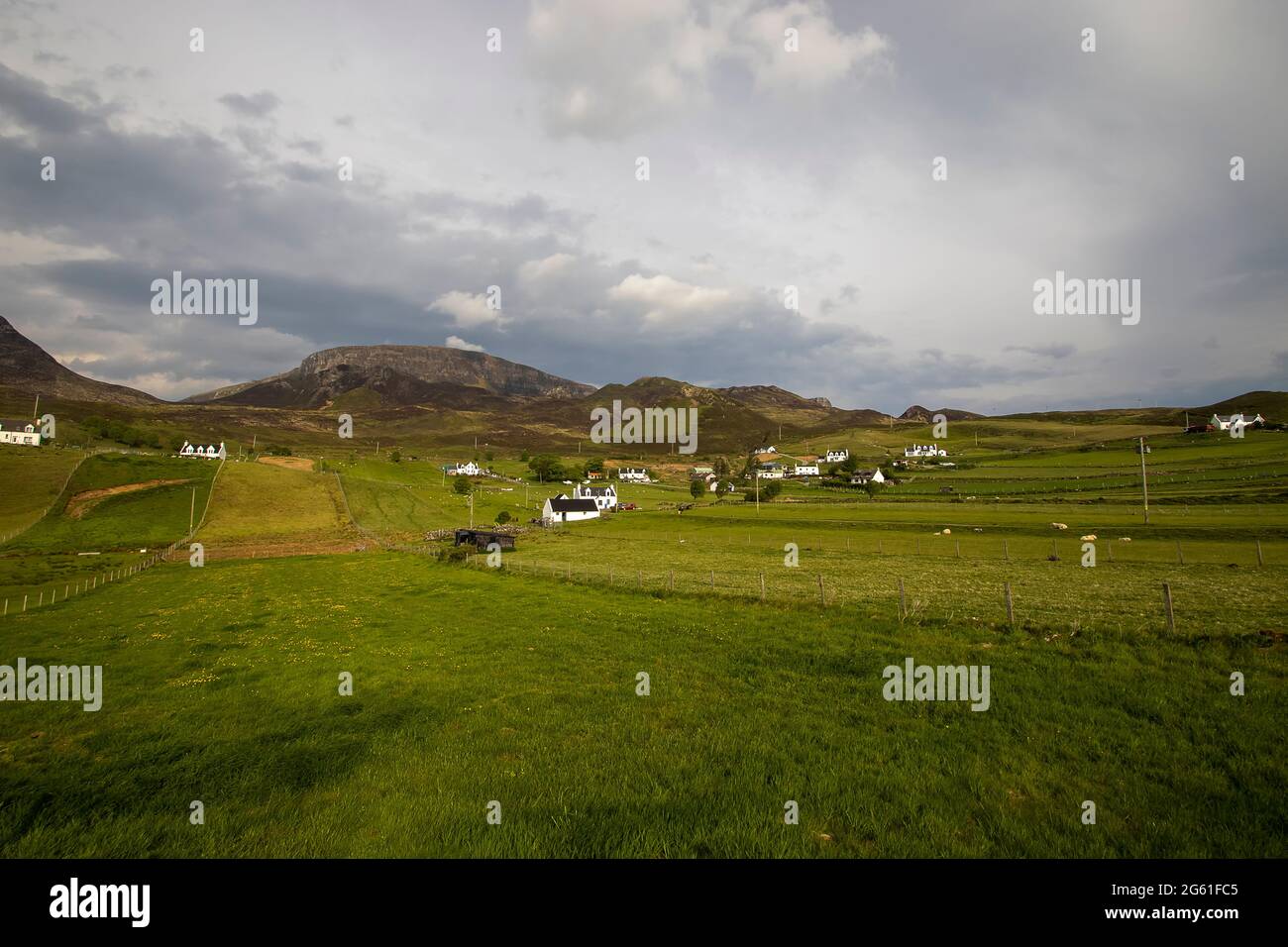 Rural homes on the Isle of Skye in the Scottish Highlands, UK Stock ...