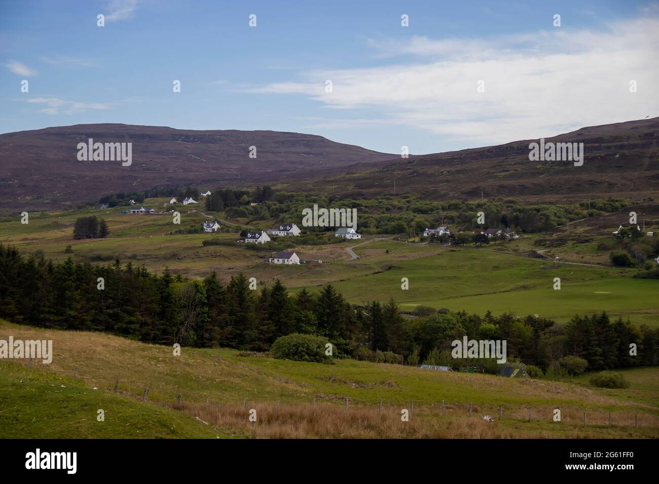 Rural homes on the Isle of Skye in the Scottish Highlands, UK Stock ...