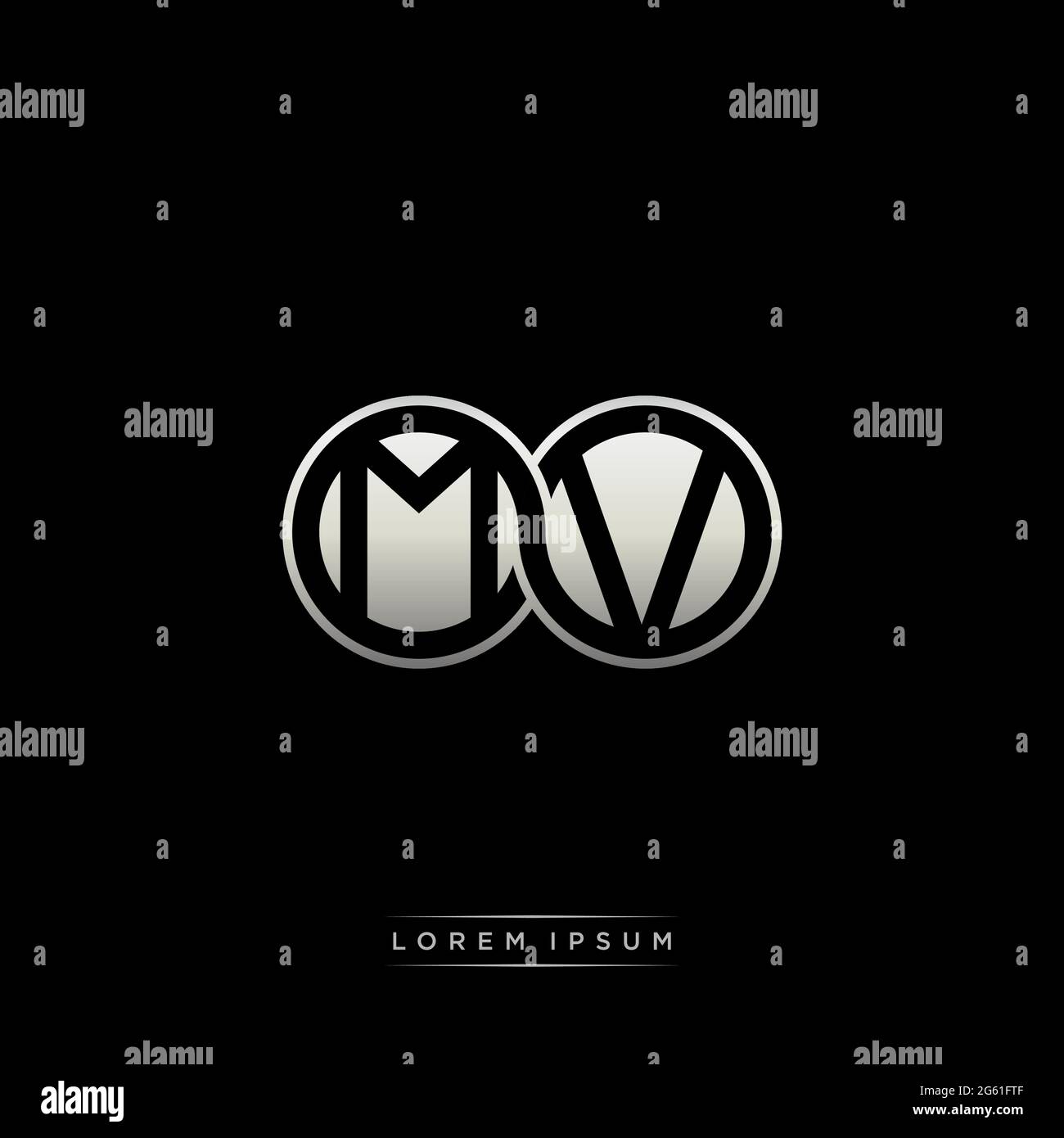 Initial letter linked circle capital monogram logo modern template gold ...