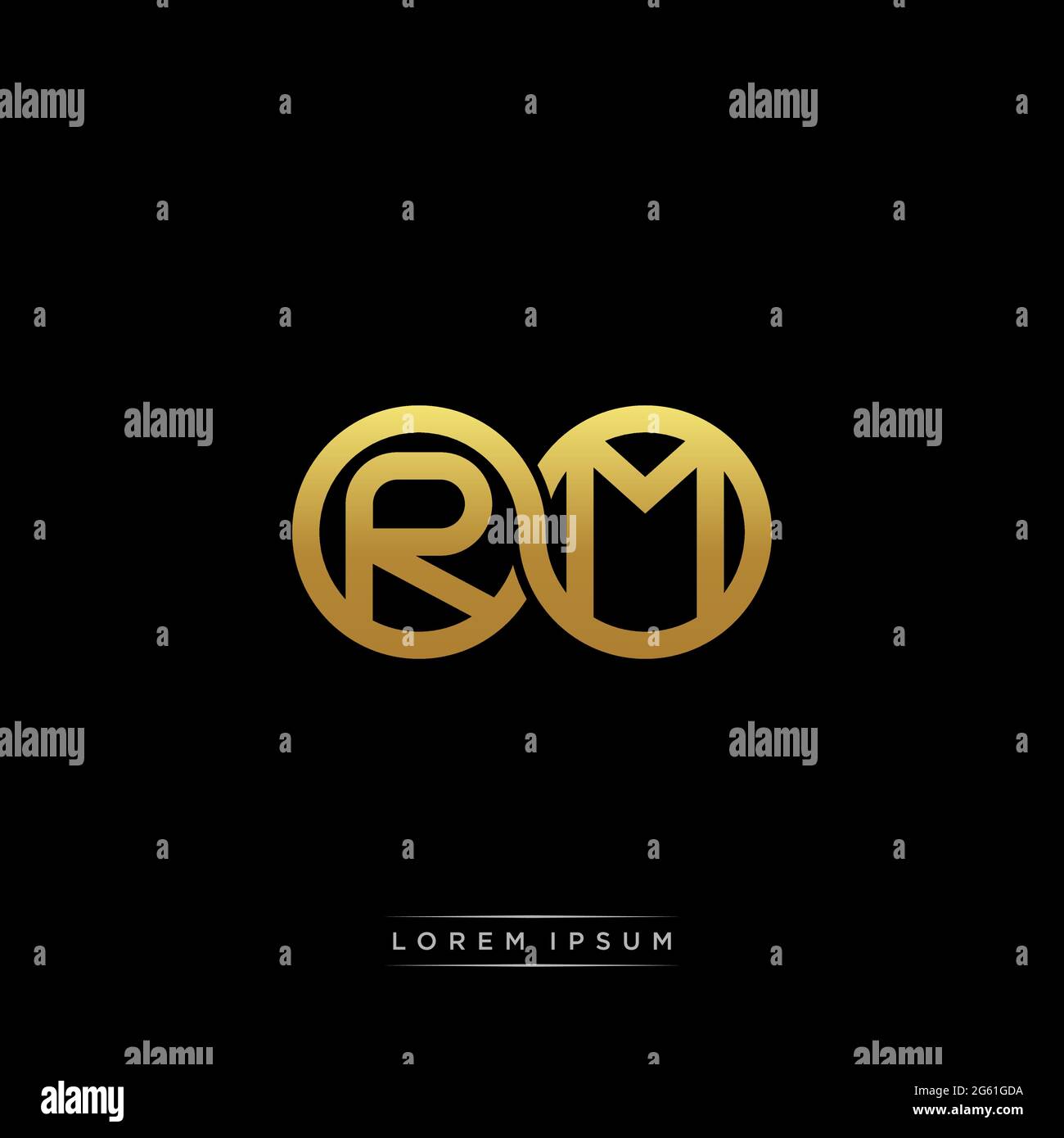 initial letter linked circle capital monogram logo modern template gold ...