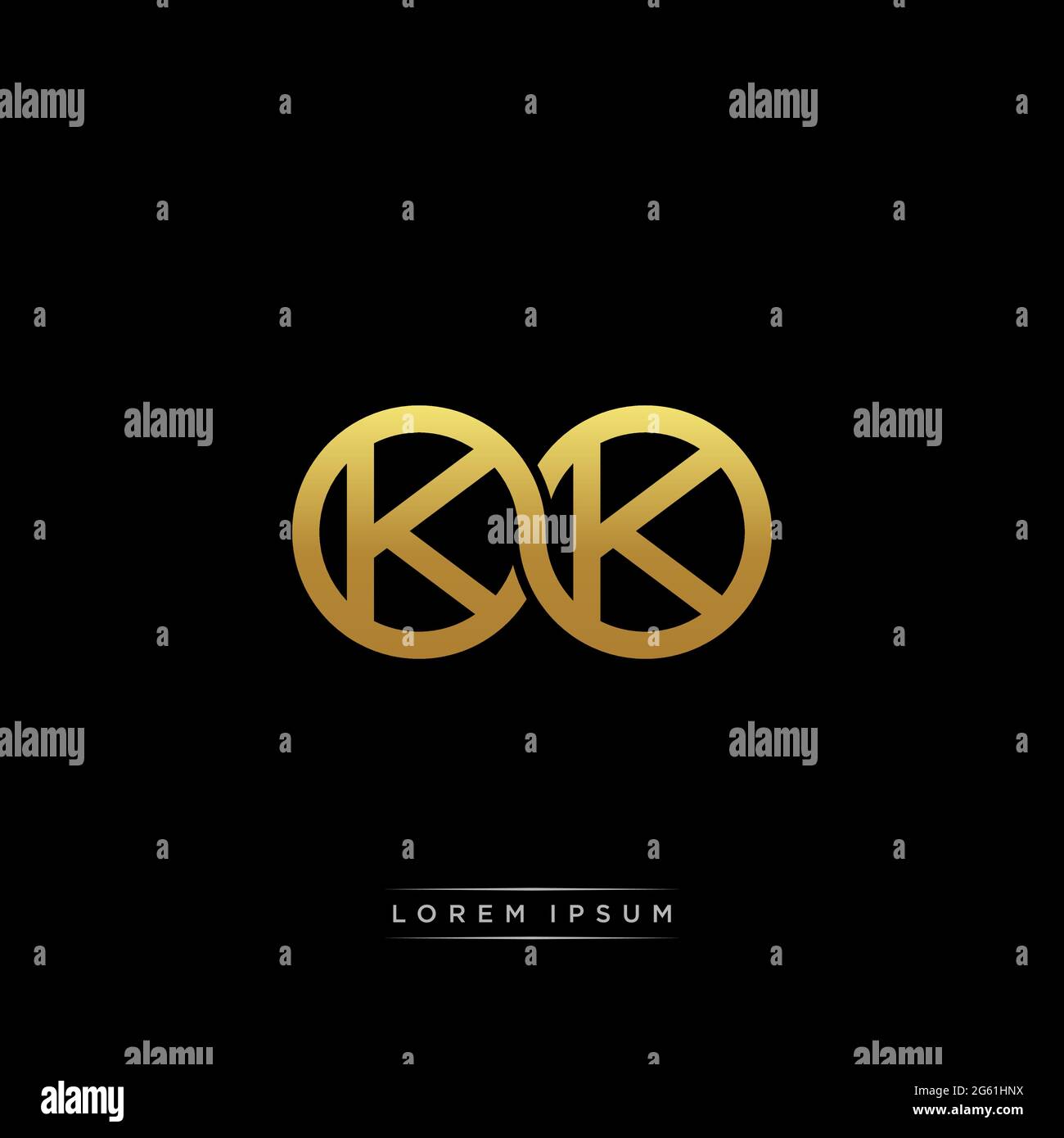 initial letter linked circle capital monogram logo modern template gold ...