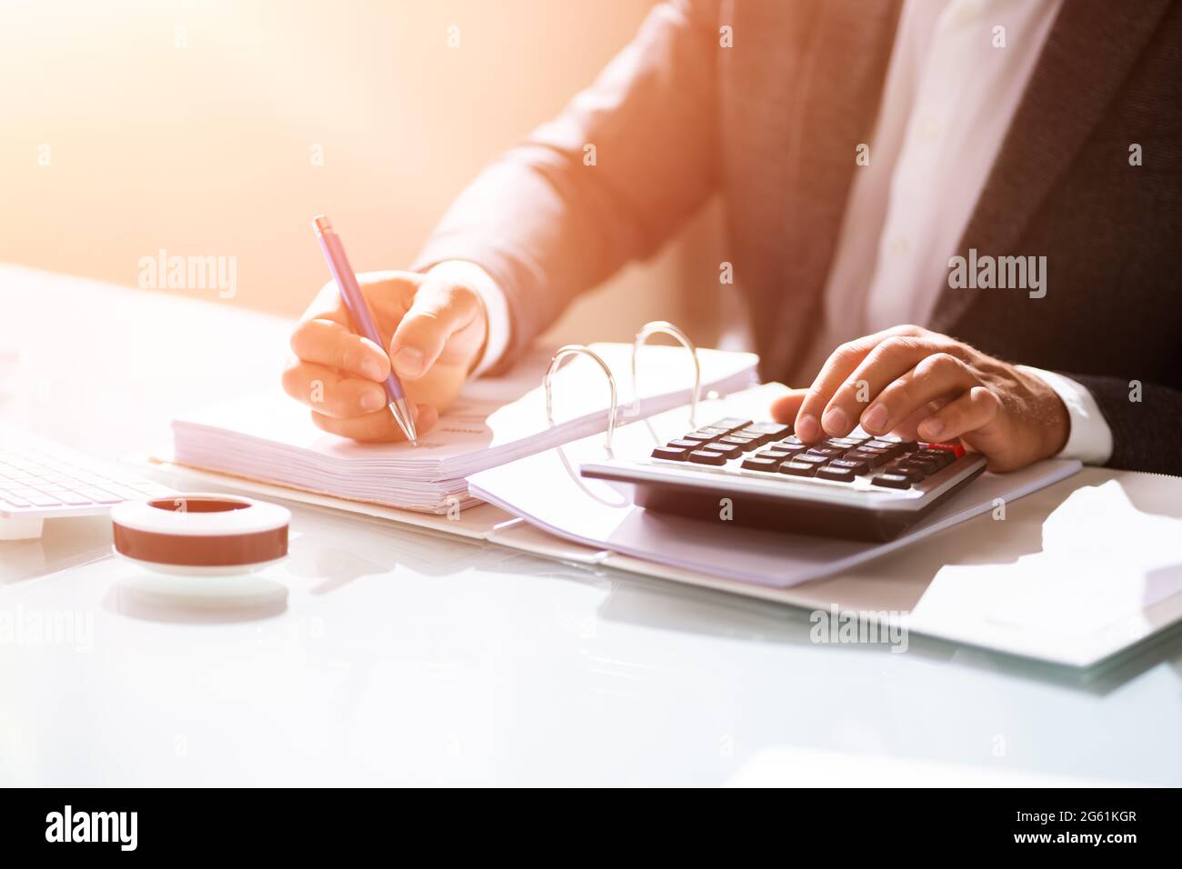 Accountant Working With Financial Data In The Office Stock Photo