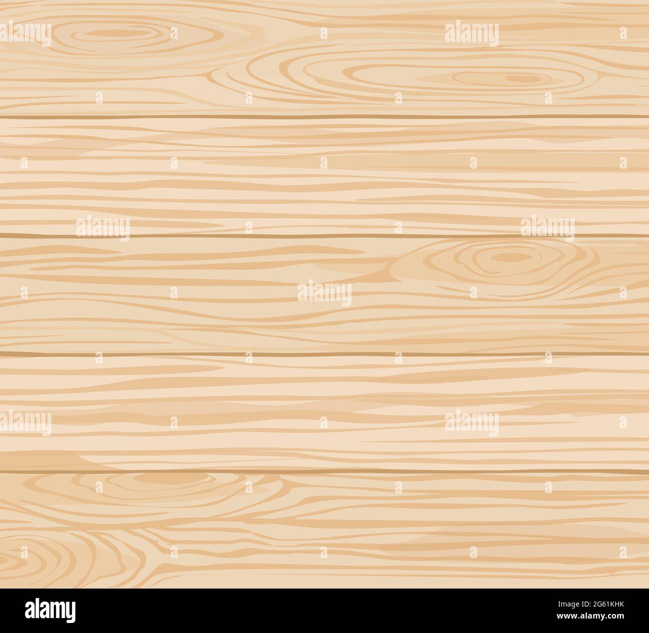 Wood texture vector pattern for background, wallpaper, surface and interior decoration. Light-brown smooth horizontal planks, natural material with Stock Vector