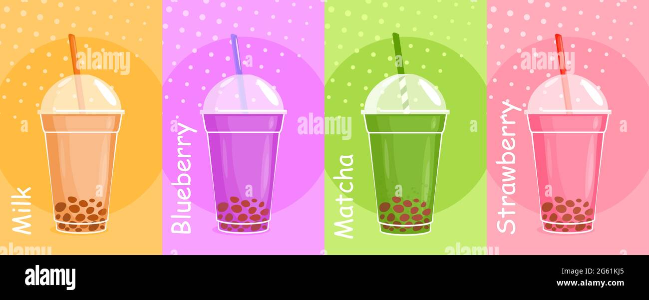 Boba tea vector bubble milk tea icon logo drink - Stock Illustration  [101185755] - PIXTA