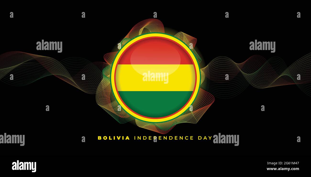 Bolivia Independence Day with bolivia flag emblem design. good template for Bolivia National Day design. Stock Vector