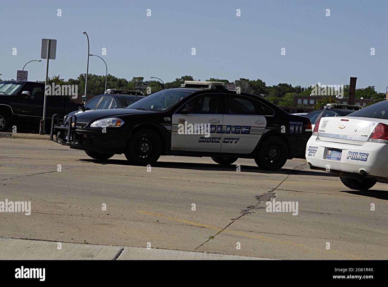 SIOUX CITY/IOWA /USA Sioux city police parked 13 JUNE 2014 (Photo by