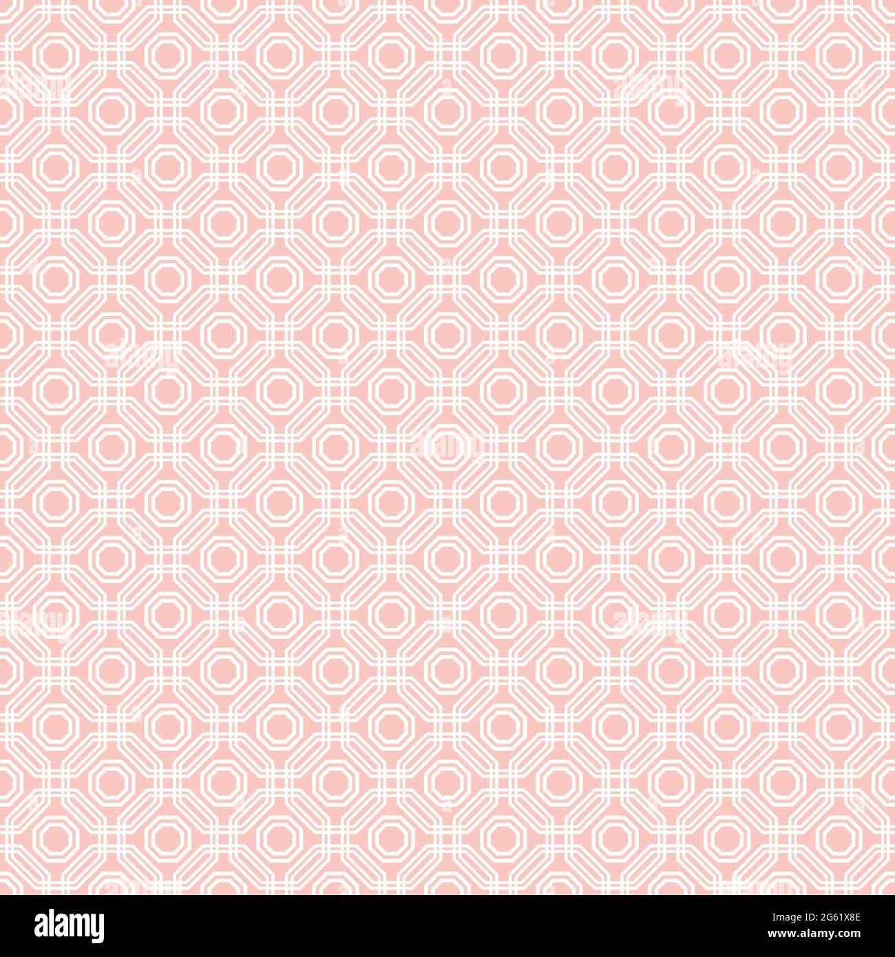 Geometric abstract vector octagonal background. Geometric abstract pink ornament. Seamless modern pattern Stock Vector