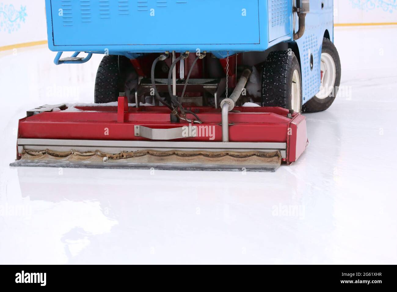 special machine ice harvester cleans the ice rink Stock Photo Alamy