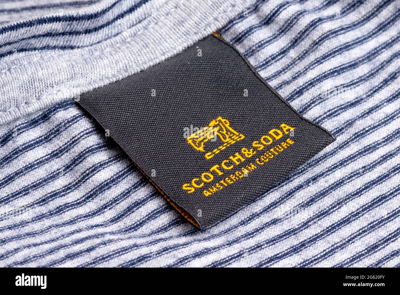 Clothing label for Scotch and Soda garment Stock Photo - Alamy