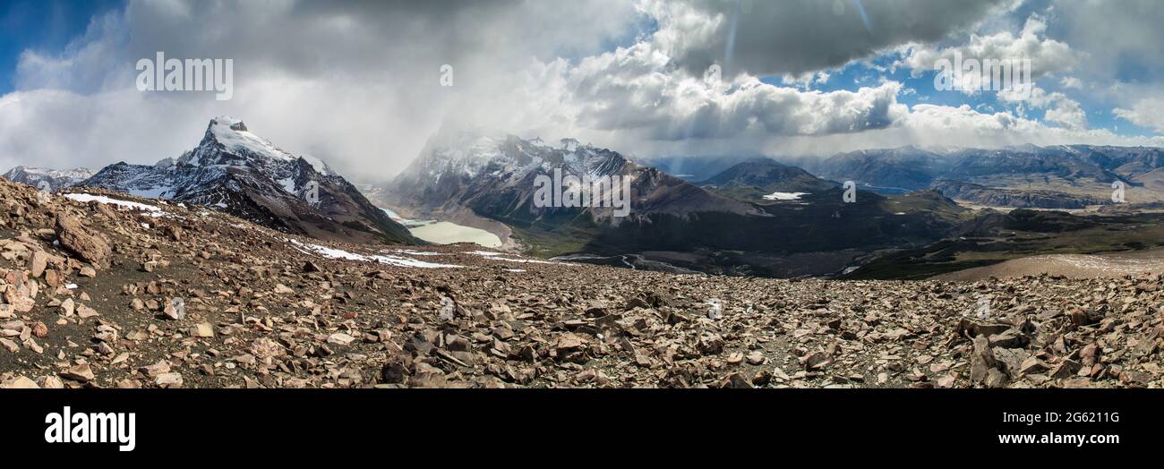 Panorama of mountains in National Park Los Glaciares, Argentina Stock Photo