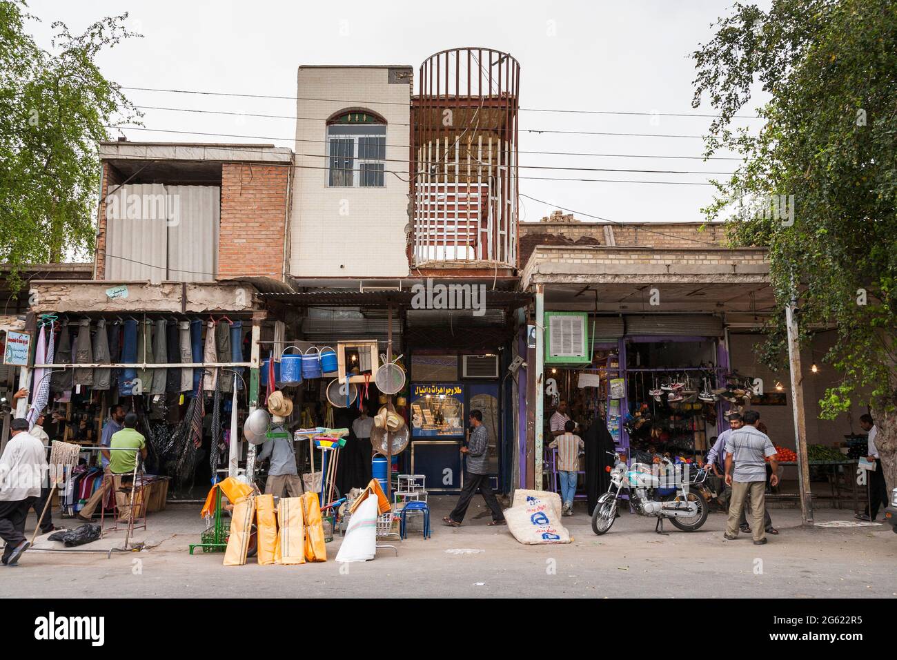 Townscape of Shush(Susa), market and street of downtown, Shush, Khuzestan Province, Iran, Persia, Western Asia, Asia Stock Photo