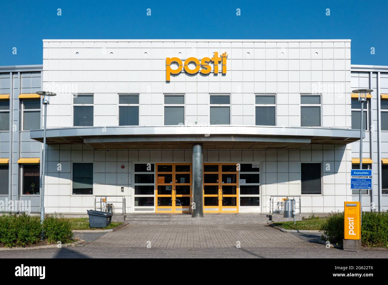 Posti Sorting Center entrance in Tampere, Finland Stock Photo