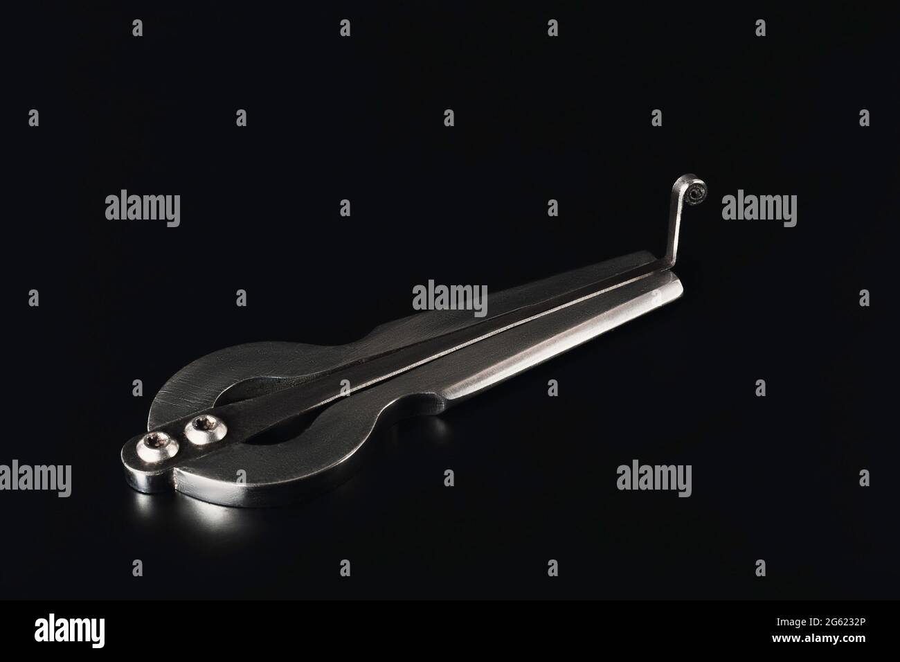 Harp compass on a dark background. Stock Photo