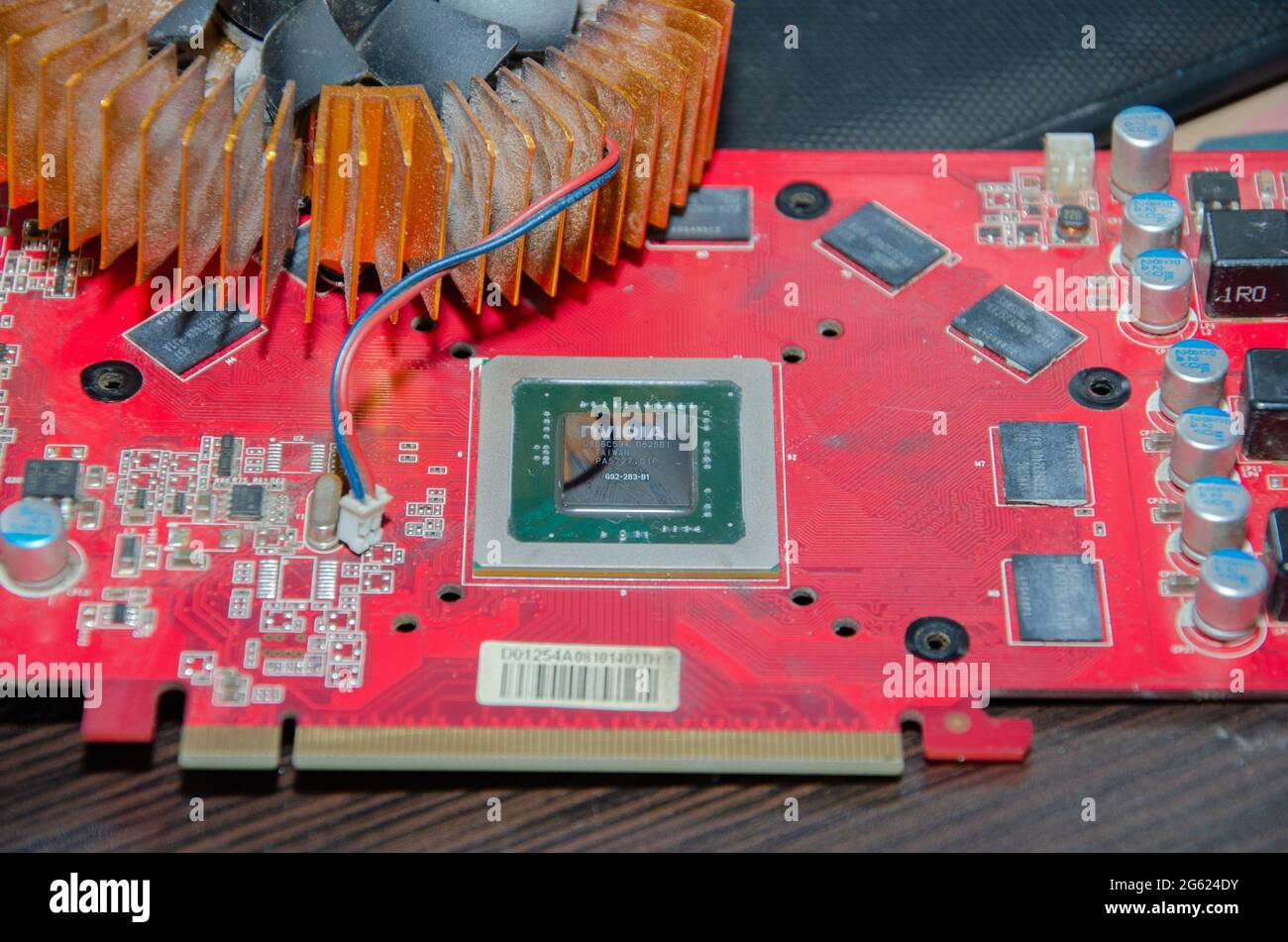 Video graphic adapter whithout cooling system.GPU.PCI-E graphic adapter Stock Photo