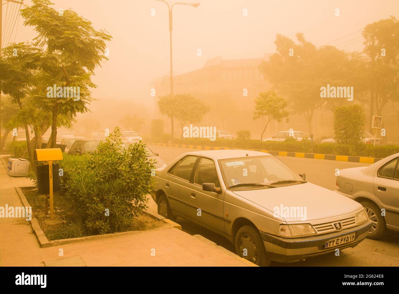 Violent sandstorm at the capital city, Ahvas, Khuzestan Province, Iran, Persia, Western Asia, Asia Stock Photo