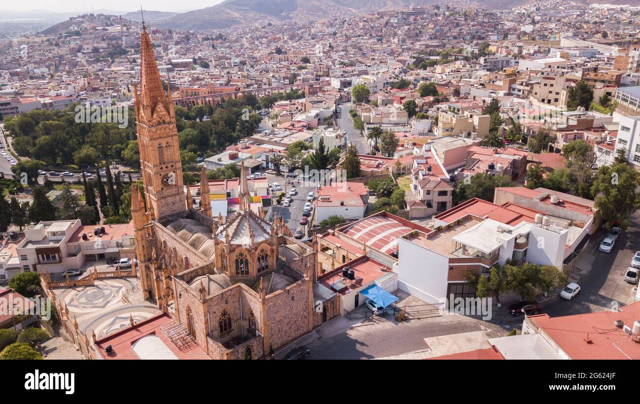 Daytime view of the urban skyline of Zacatecas City, Zacatecas, Mexico. Stock Photo
