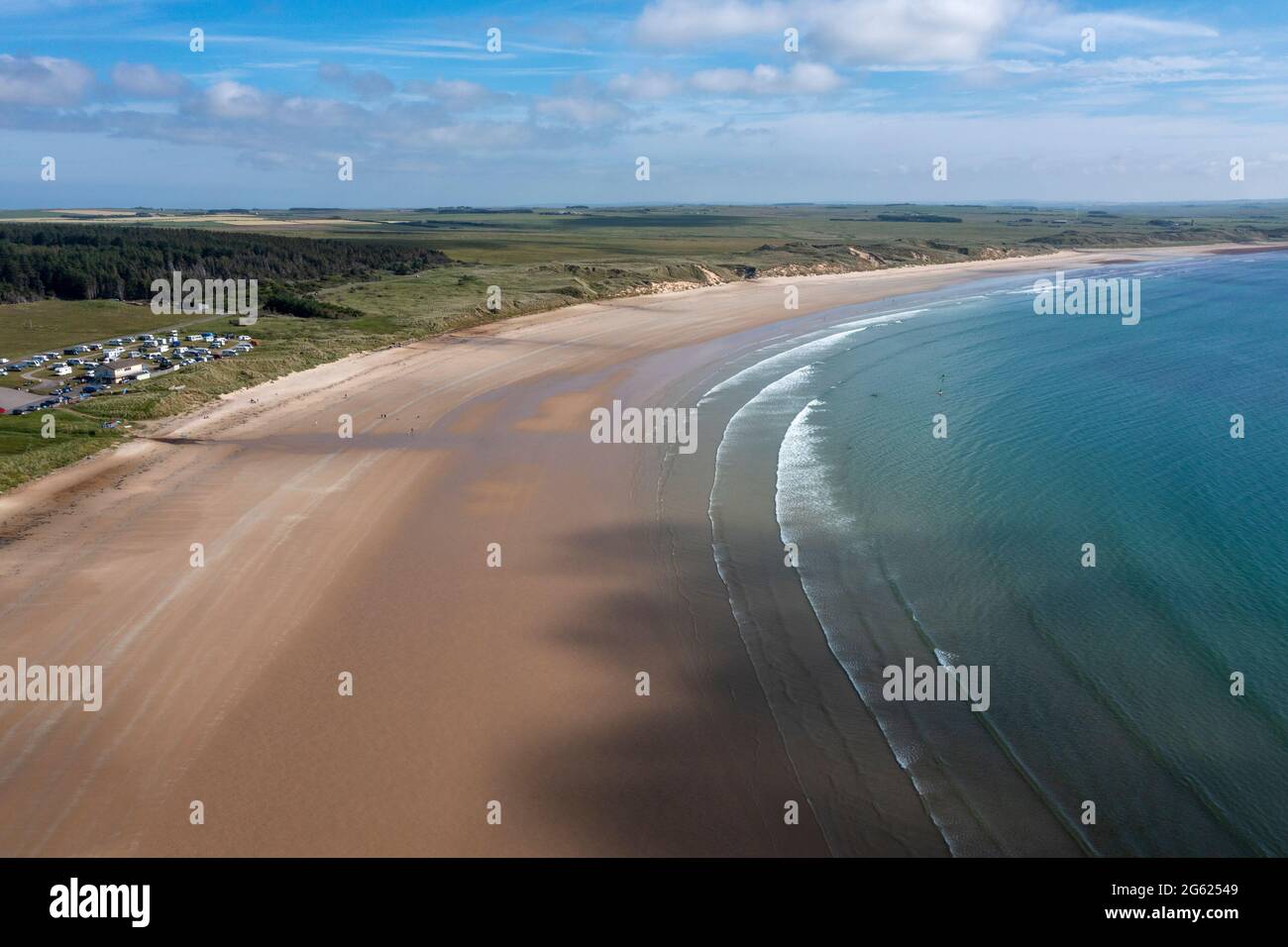 Aerial view of Bay beach, Caithness, Scotland Stock Photo Alamy