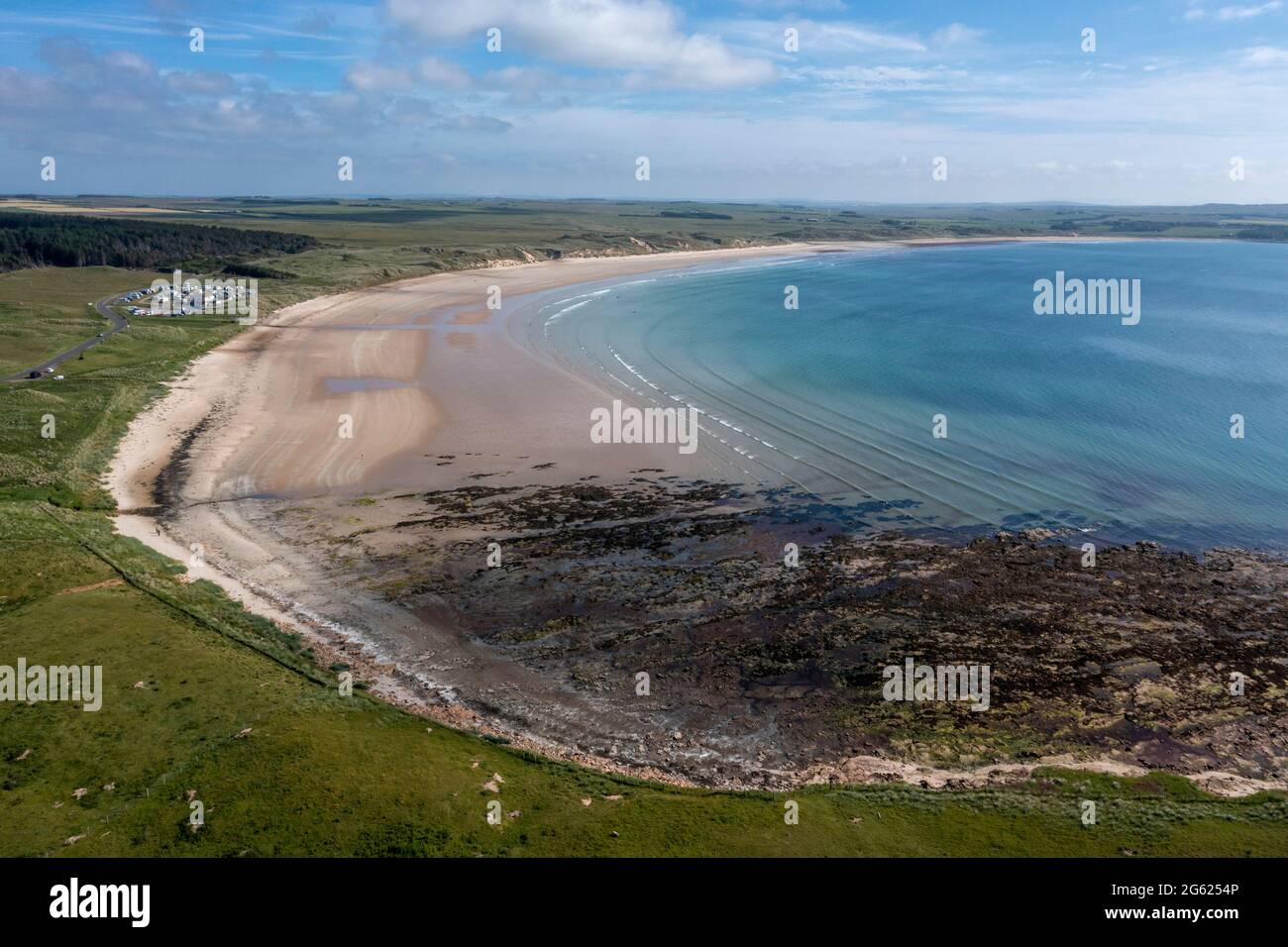 Aerial view of Bay beach, Caithness, Scotland Stock Photo Alamy