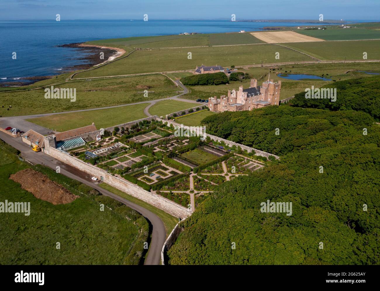 Aerial View Of The Castle Of Mey And Gardens The Former Home Of The 