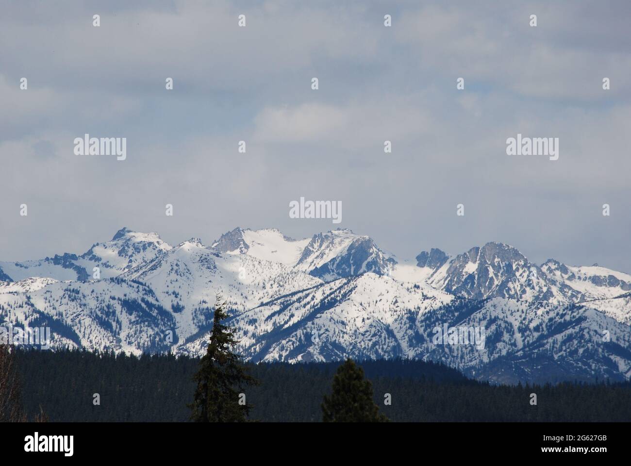 The Stuart Range in the Cascade Mountains Stock Photo
