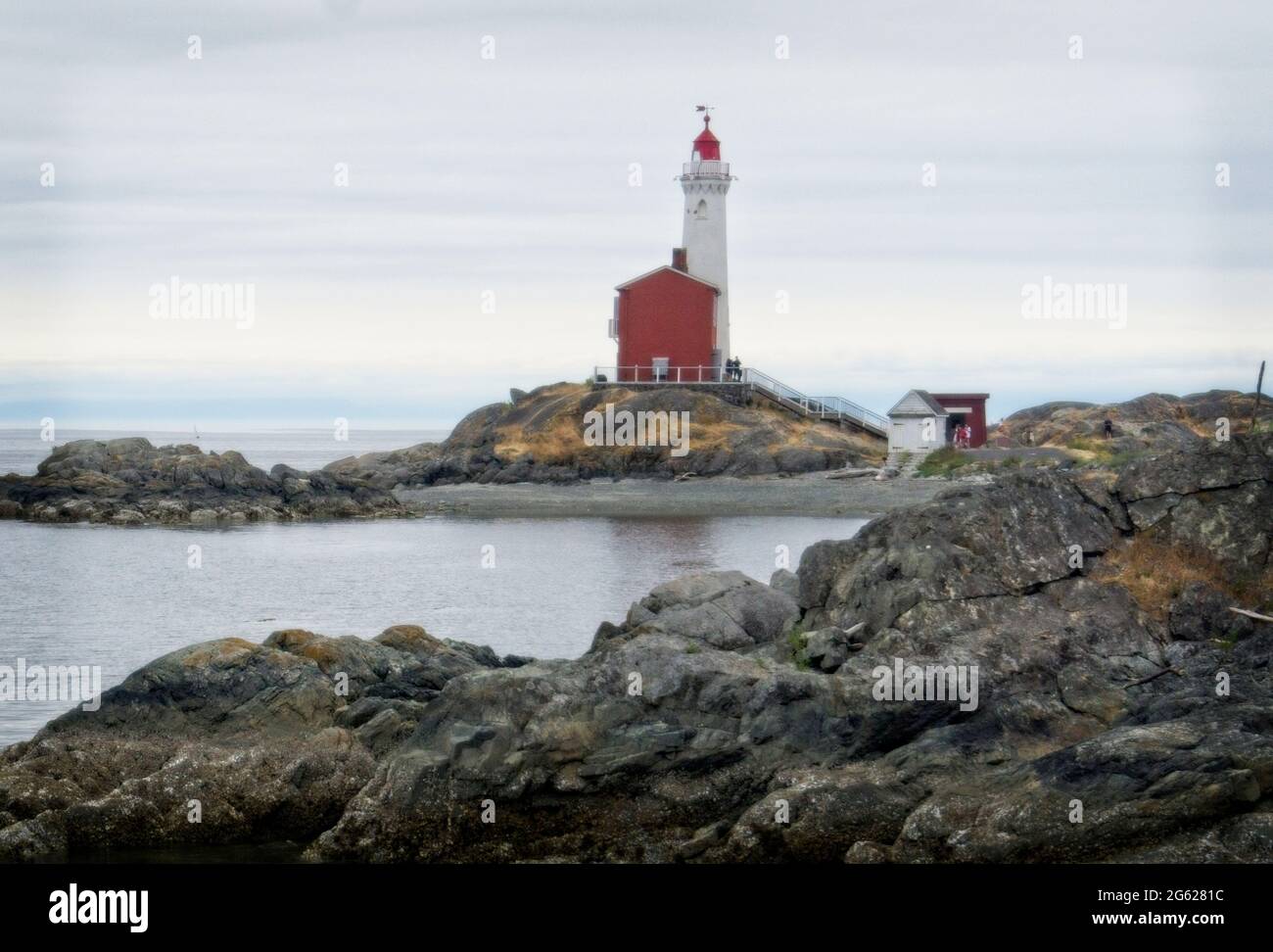 Fort Rodd Hill & Fisgard Lighthouse BC Stock Photo