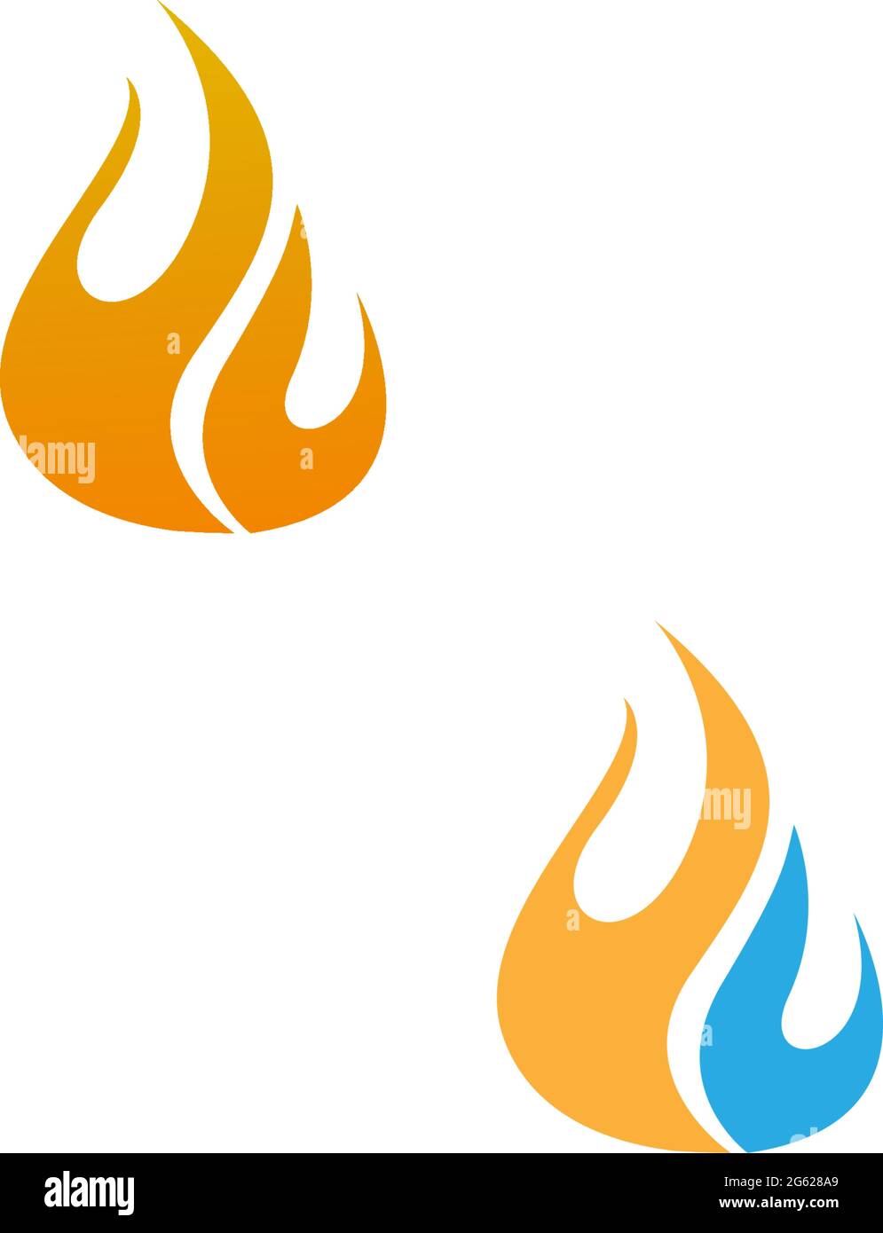 Flame, fire icon logo design vector template illustration Stock Vector