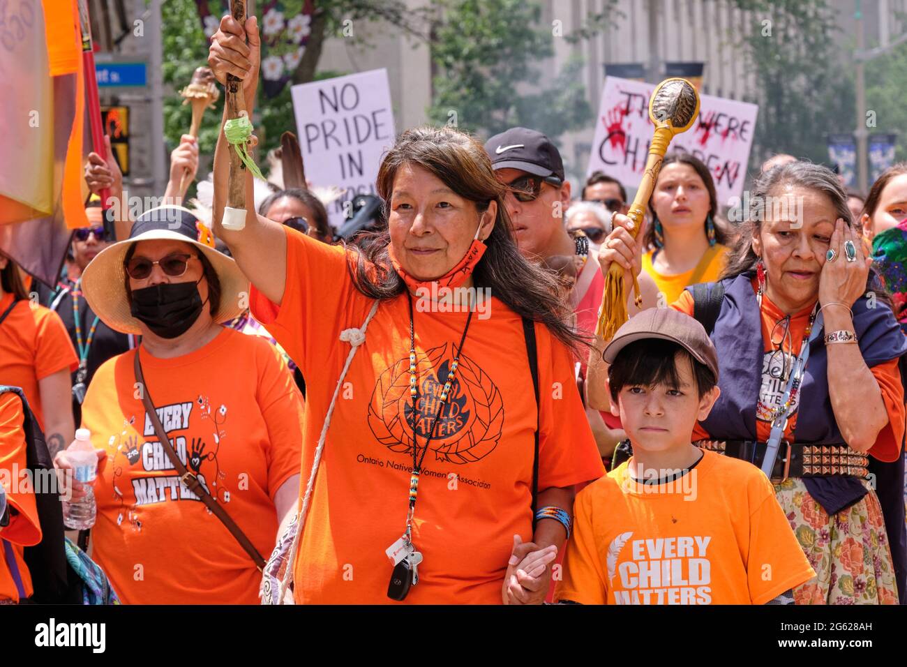 Ottawa, Canada.  July 1st, 2021.  Cancel Canada Day Indigenous rally  following discovery of unmarked children graves in Residential Schools Stock Photo