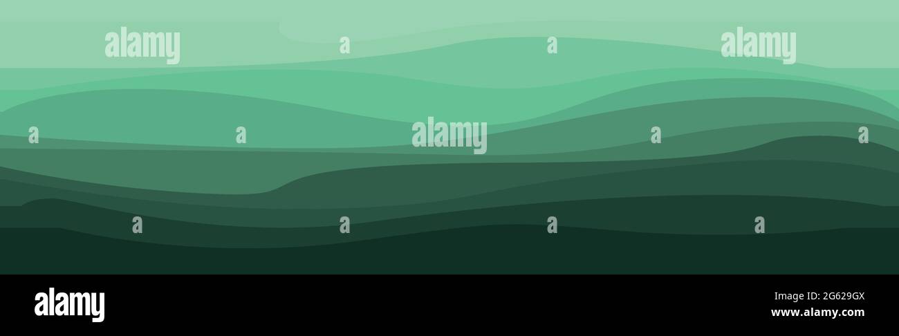 Abstract green background with wavy lines - Vector illustration Stock Vector