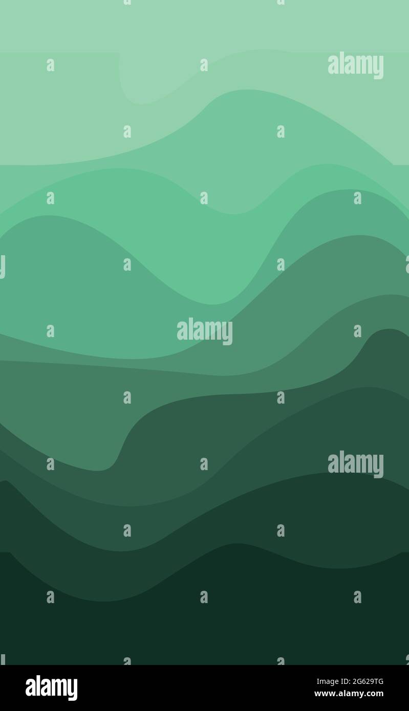Abstract green background with wavy lines - Vector illustration Stock ...