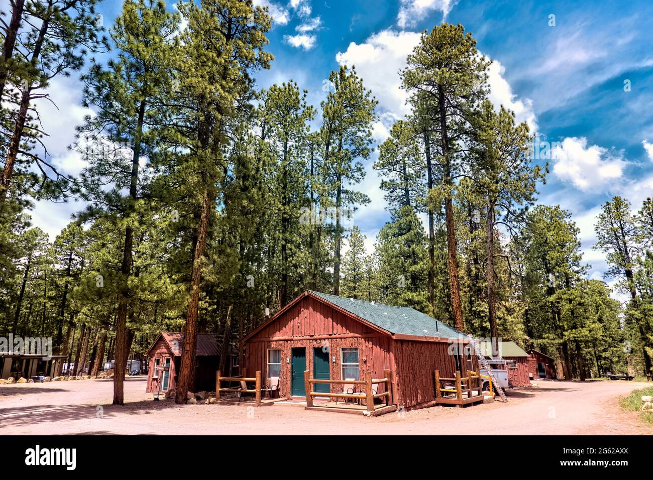 Cabins at Jacob Lake, Arizona, U.S.A Stock Photo