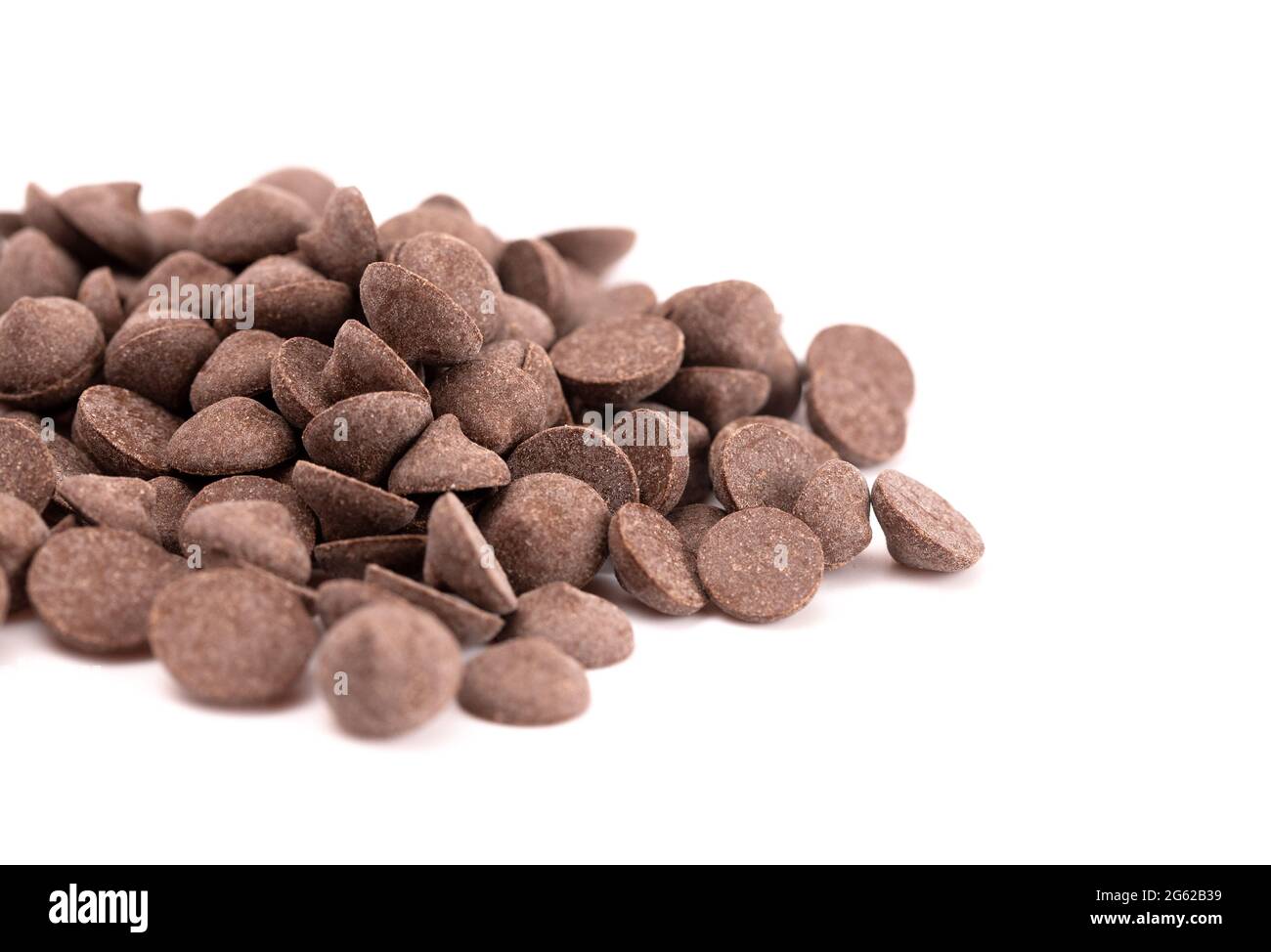 A Pile of Unsweetened Carob Chips on a White Background Stock Photo Alamy