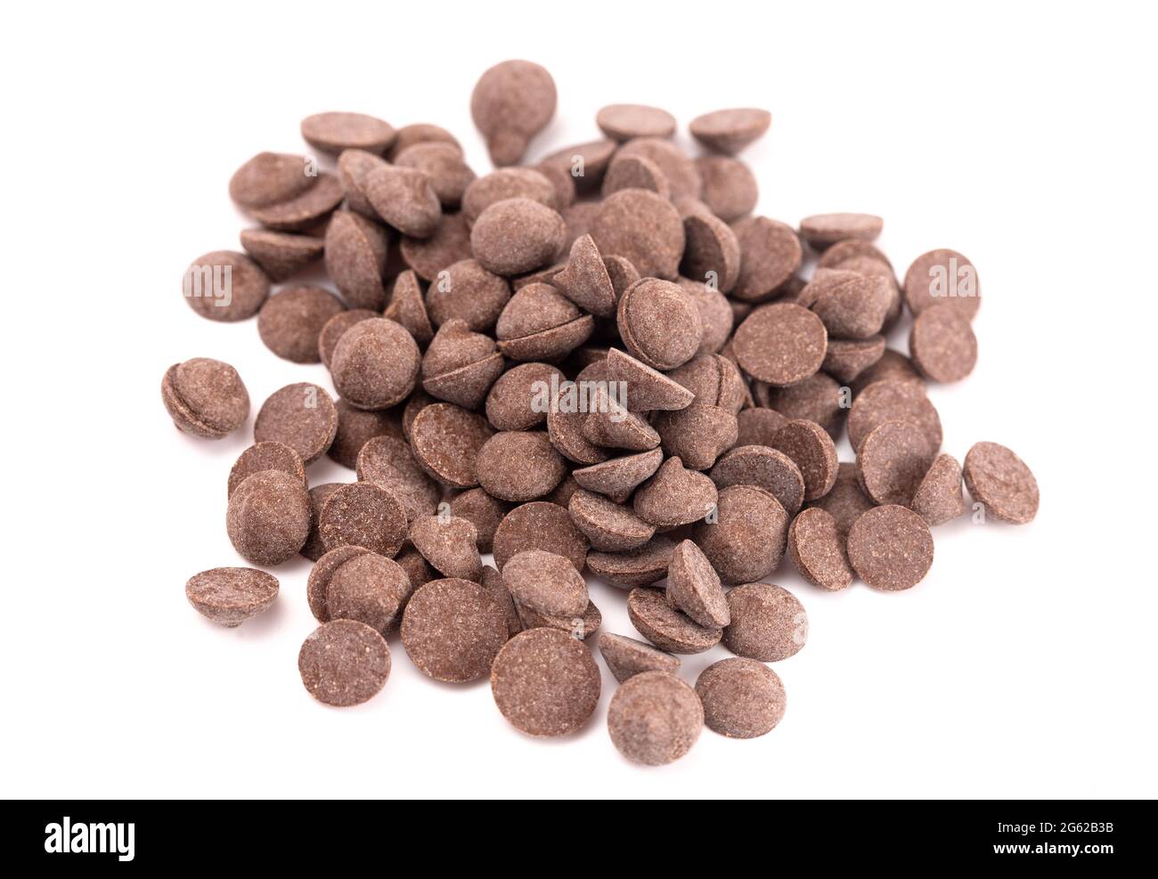 A Pile of Unsweetened Carob Chips on a White Background Stock Photo Alamy