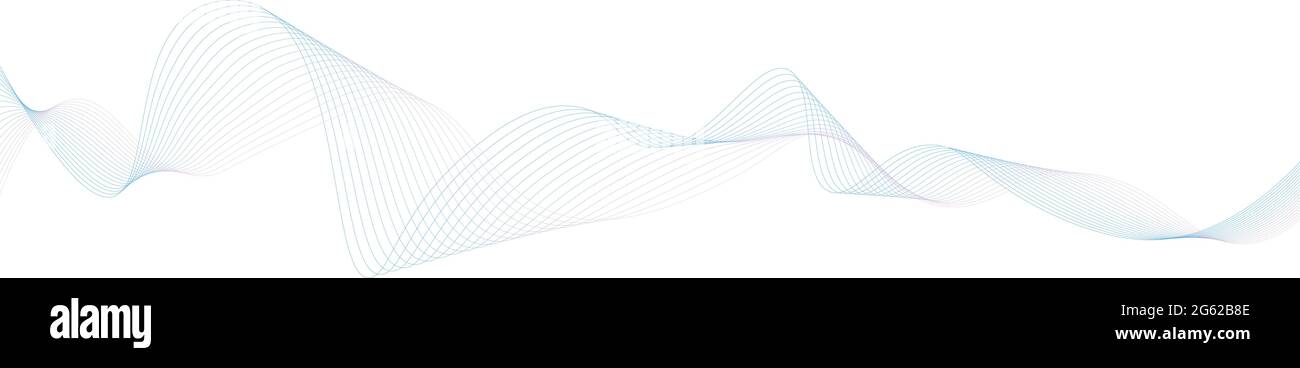 Abstract blue wavy lines on white background - Vector illustration Stock Vector