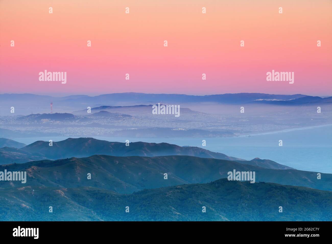 Silky Waves on Mt.Tamalpais, California Stock Photo