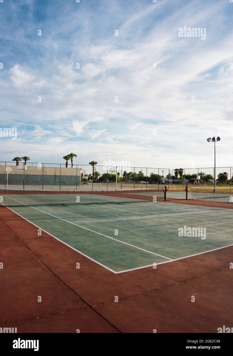 California vibes on the tennis court. Stock Photo