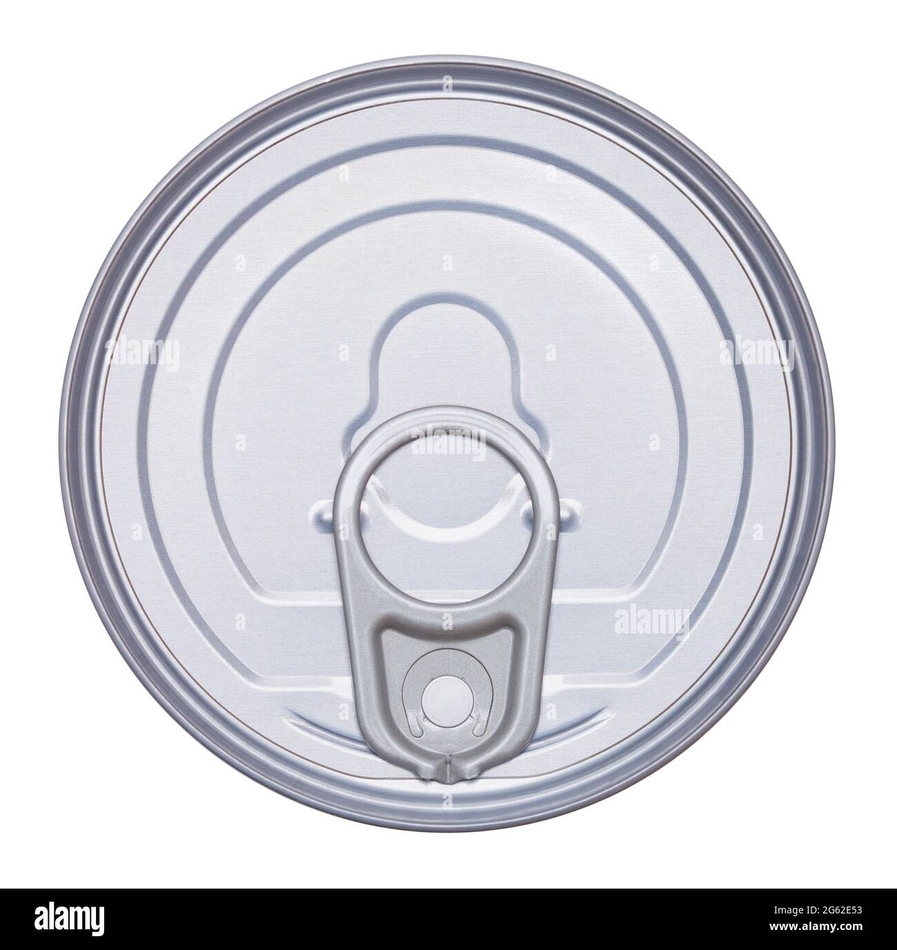 Aluminum Can Top With Pull Tab Cut Out. Stock Photo