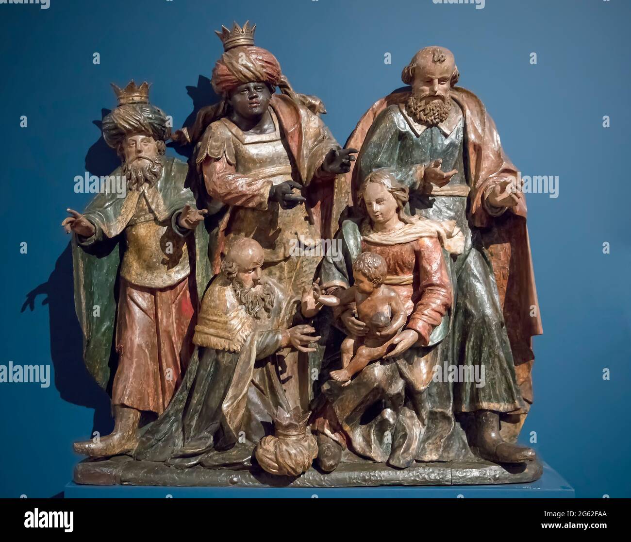 Adoration of the Magi c.1750 woodblock Bavaria, Germany Stock Photo