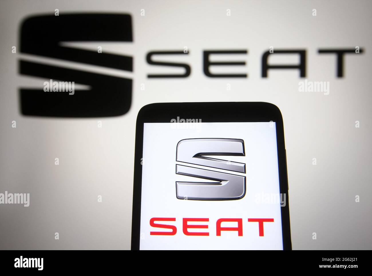 Seat spanish car manufacturer logo hires stock photography and images