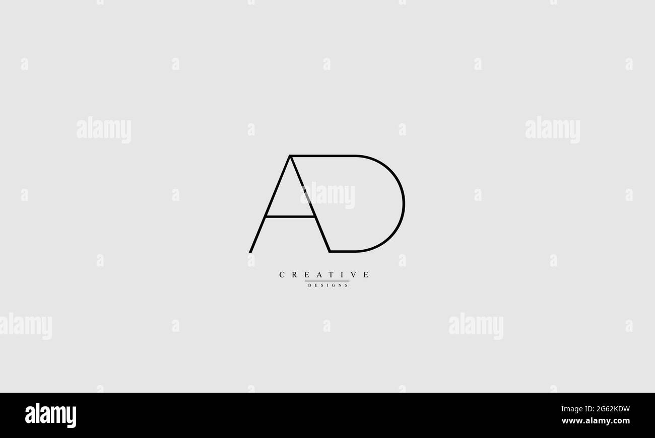Alphabet Letters Initials Monogram Logo AD DA A D Stock Vector Image