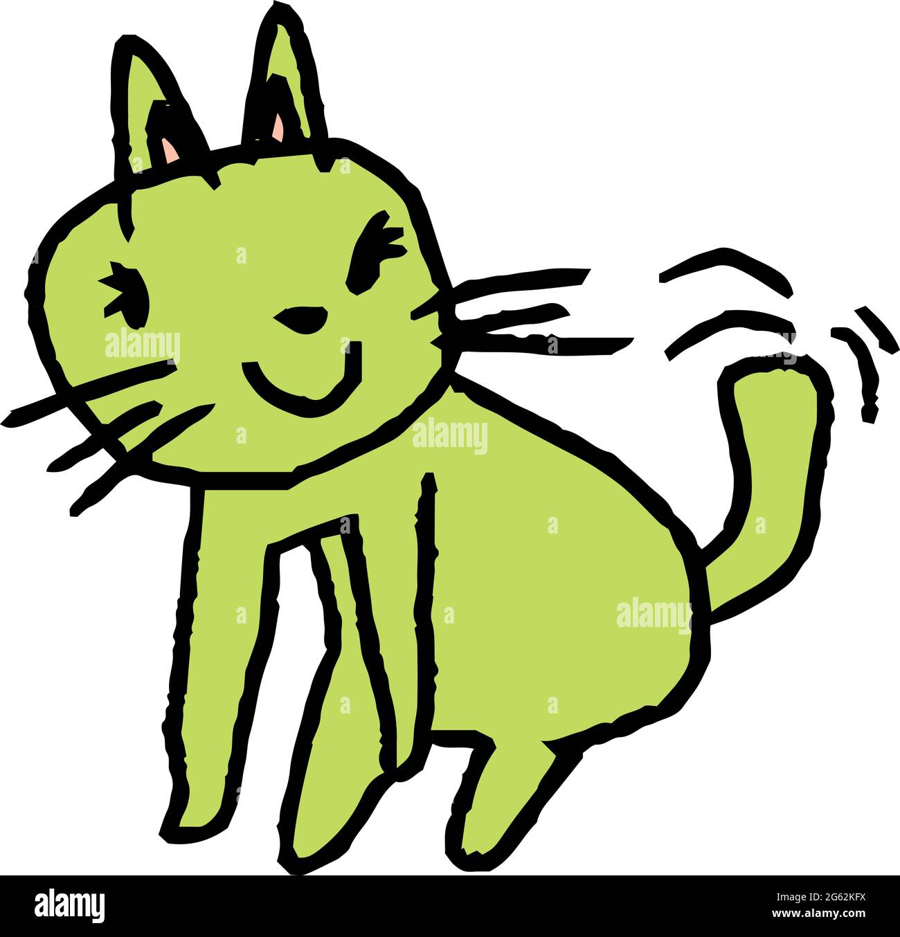 This is a illustration of Cute cat scribble drawn by a child Stock