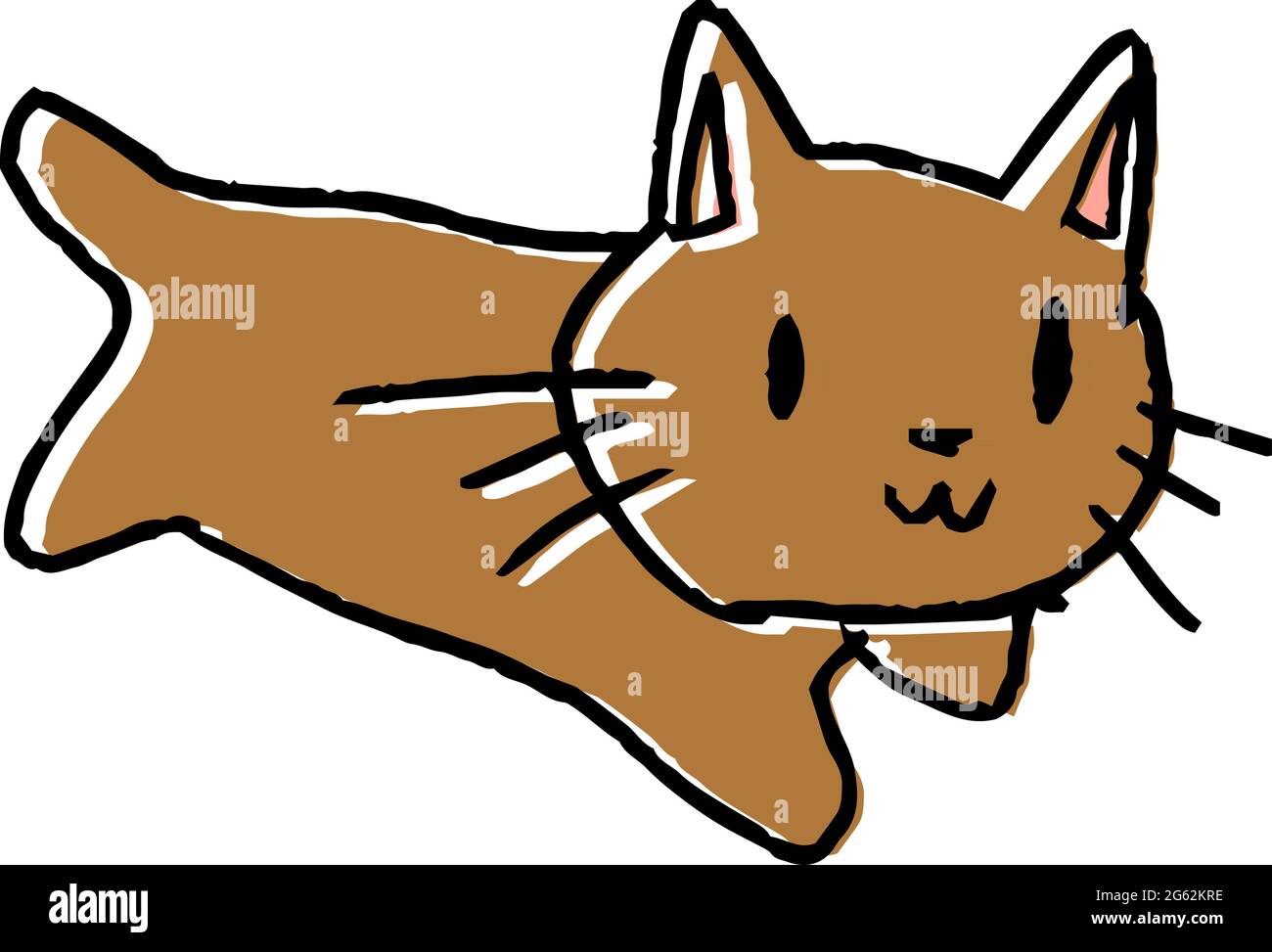 This is a illustration of Cute cat scribble drawn by a child Stock