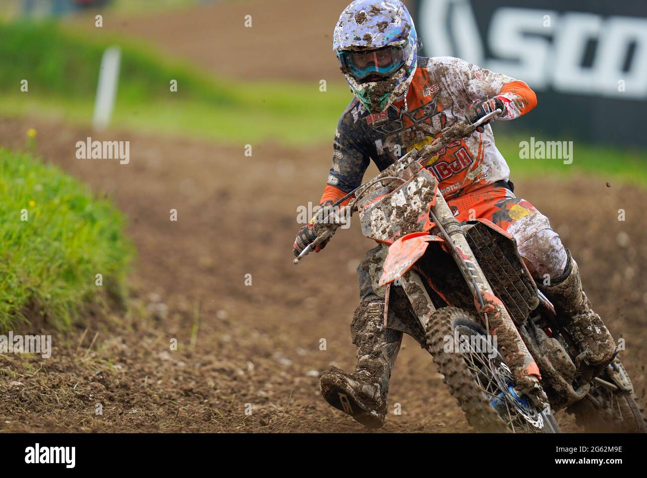 Marnique Appelt during MX2 Race 1 in the British leg of the 2021 FIM MotoCross World Championships on Sunday, June 27, 2021, at Matterley Basin, Winch Stock Photo