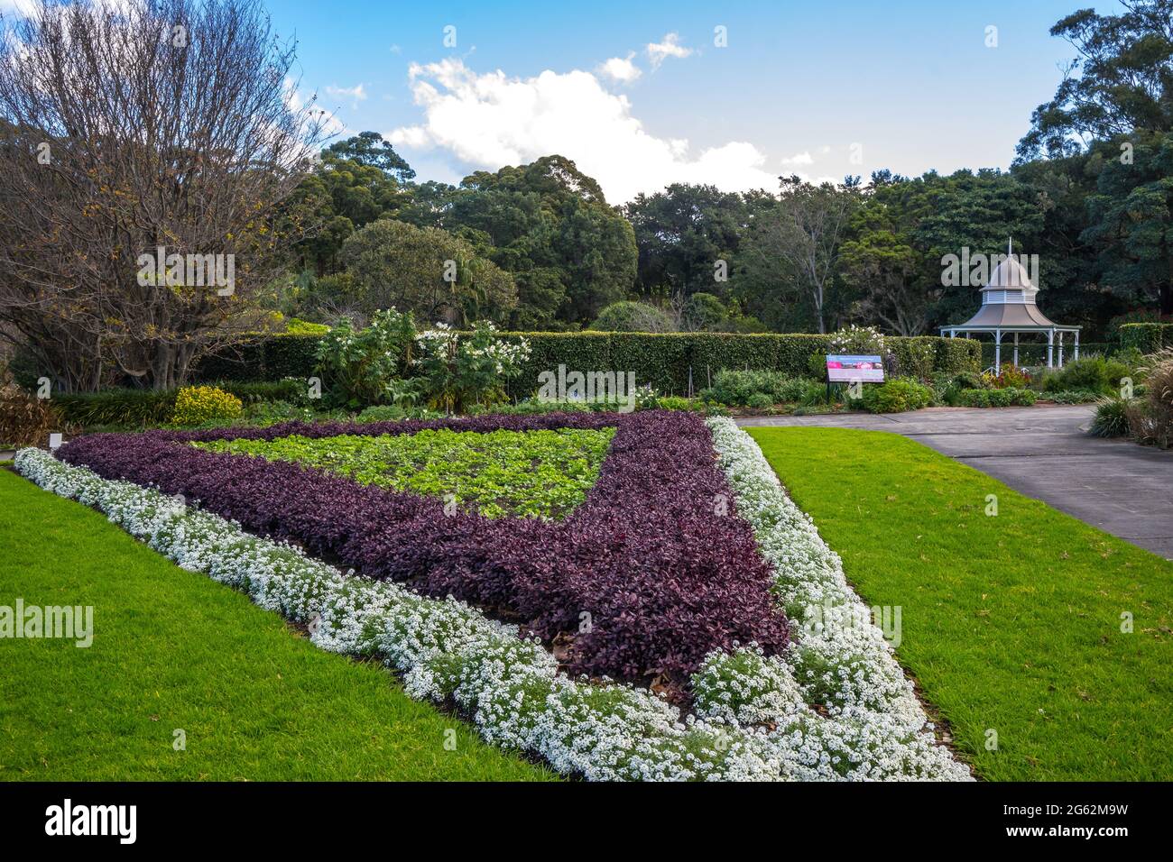 Garden bed in Wollongong Botanic Gardens Stock Photo