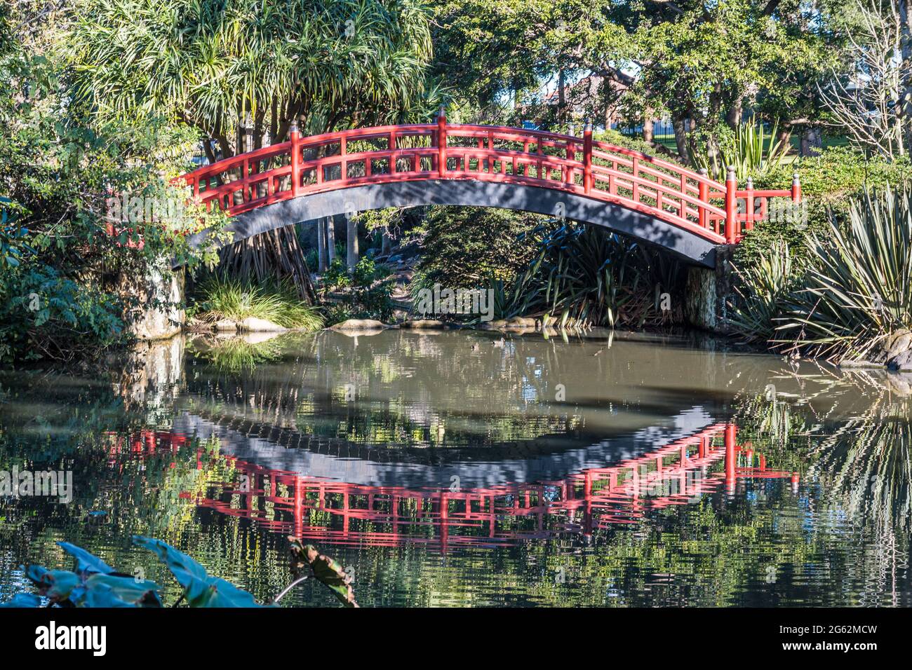 Kawasaki Bridge Wollongong Botanic Gardens Stock Photo