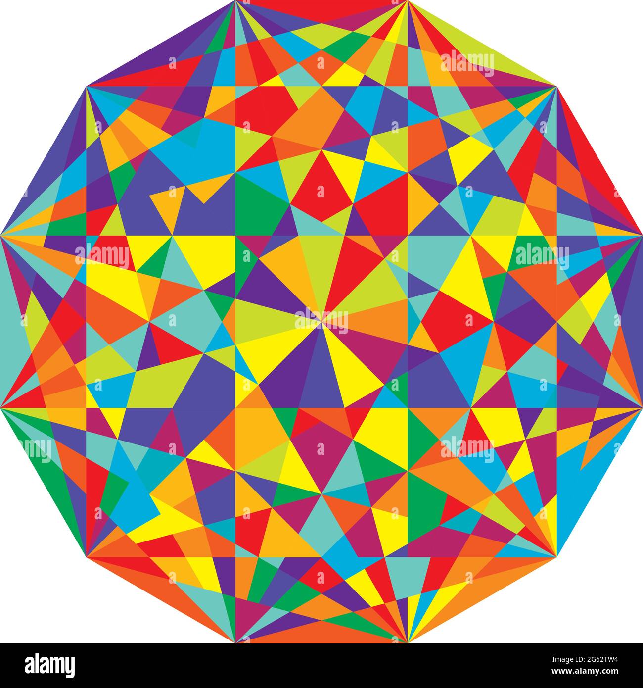 Mosaic crystal colorful polygon shapes – stock vector illustration ...