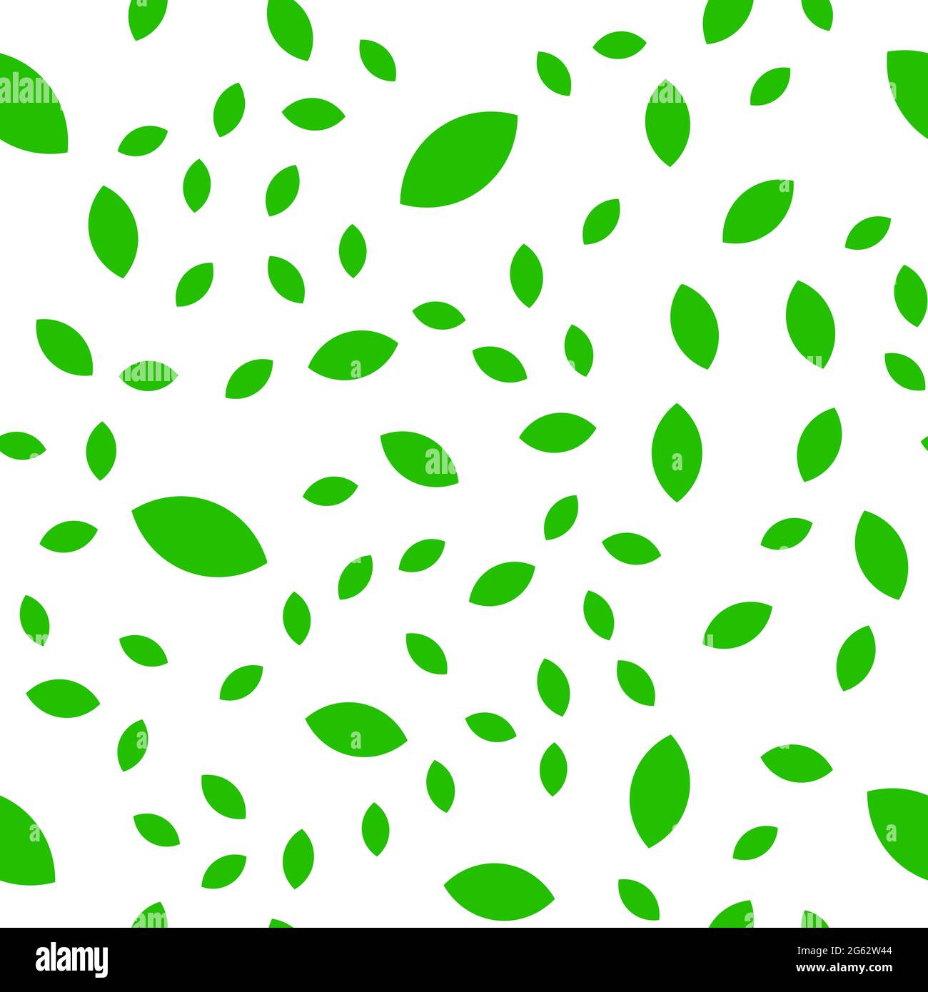 Green leaf, petal shape, greenery foliage symbol seamless repeatable