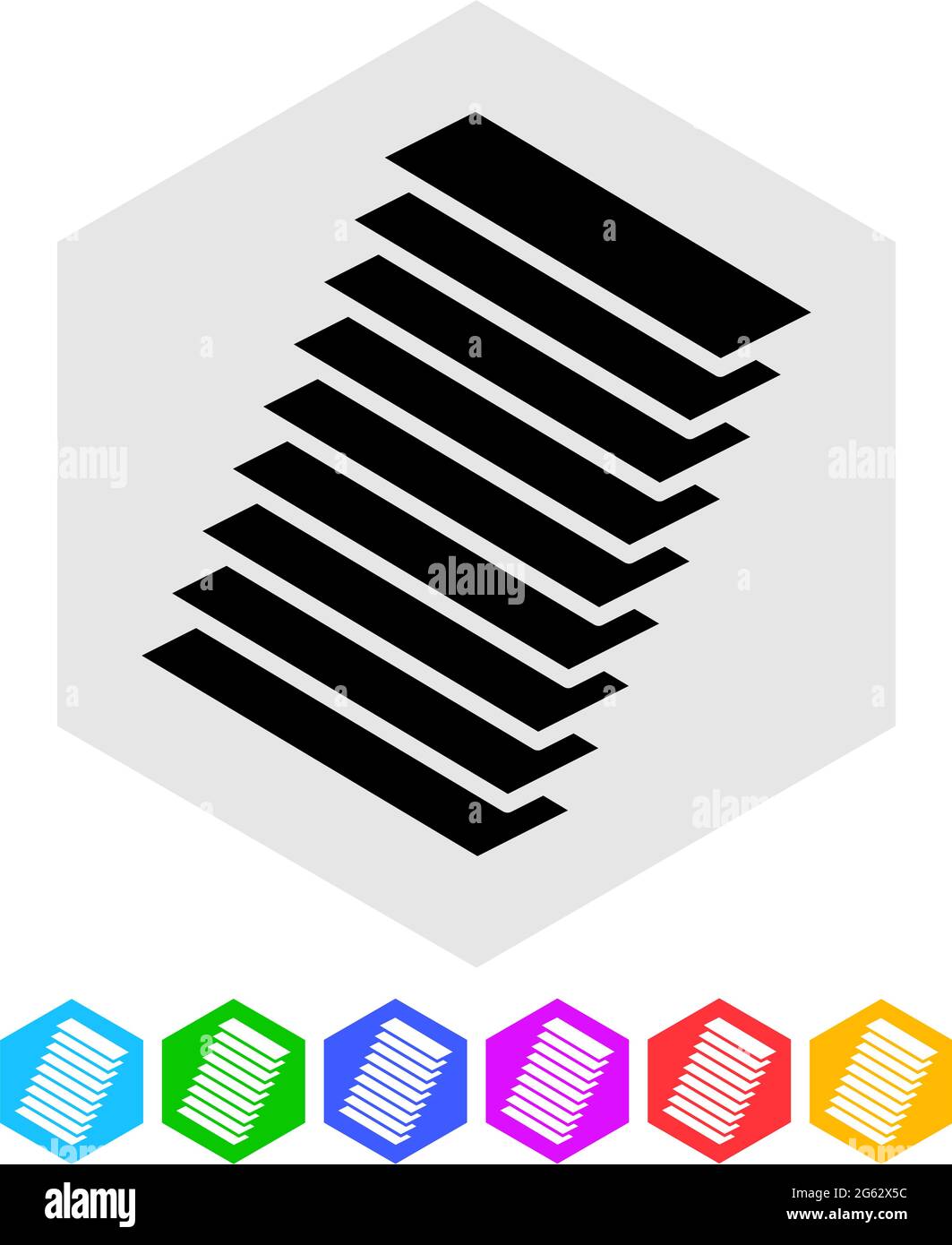 Stair, staircase isometric icon, symbol – stock vector illustration, clip-art graphics Stock Vector